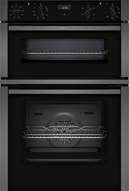 Neff U1ACE2HG0B Built In Electric Double Oven - Black with Graphite Trim