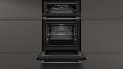 Neff U1ACE2HG0B Built In Electric Double Oven - Black with Graphite Trim