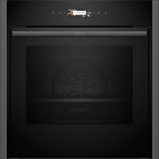 Neff B54CR71G0B Built-In Slide and Hide Single Pyrolytic Oven - Black with Graphite-Grey Trim