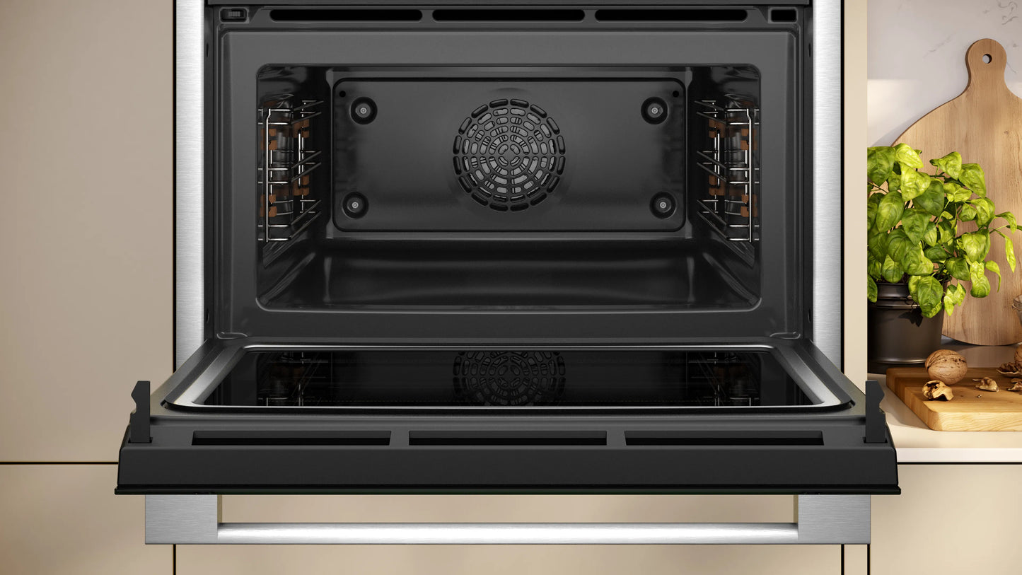 Neff C24MR21N0B Compact 45cm Ovens with Microwave - Black with Steel Trim