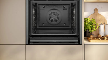 Neff B54CR71G0B Built-In Slide and Hide Single Pyrolytic Oven - Black with Graphite-Grey Trim