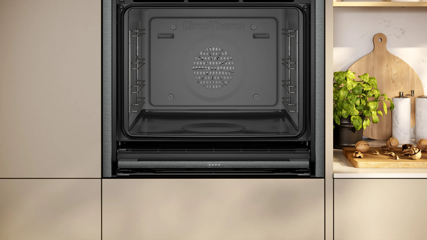 Neff B64FT53G0B Built-In Slide and Hide Single Ovens - Black with Graphite-Grey Trim N90