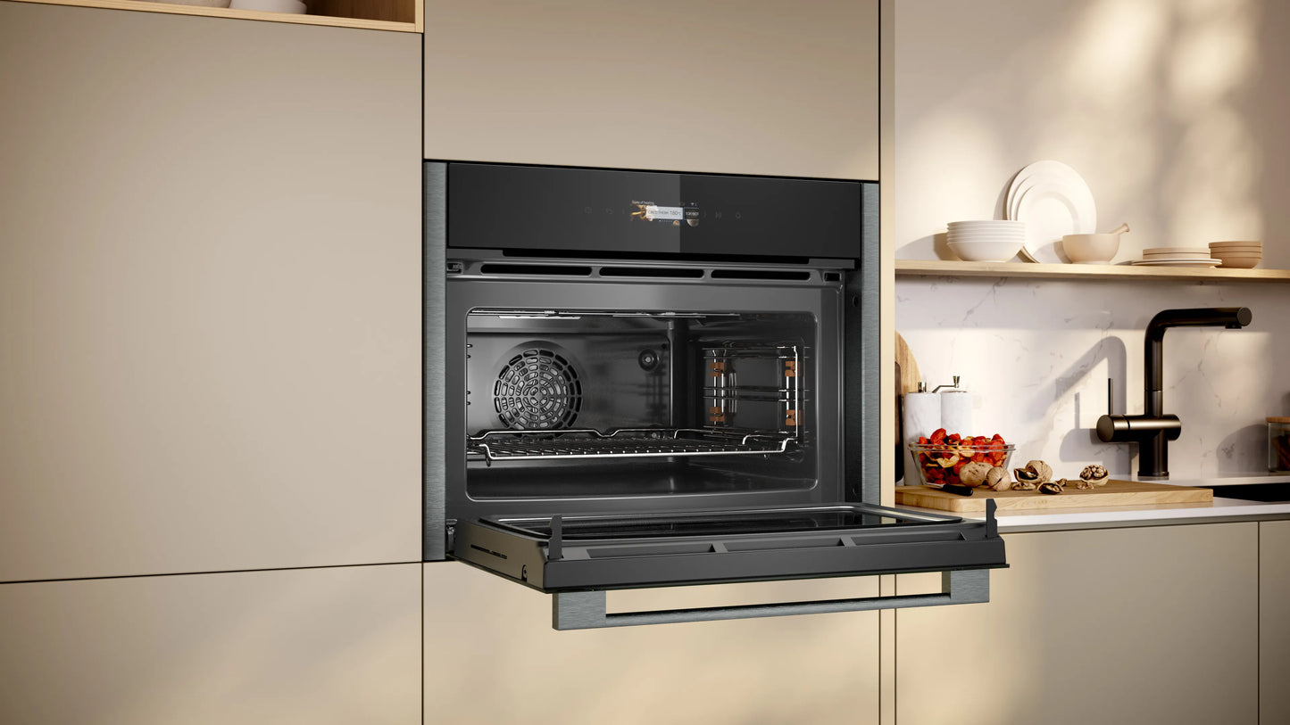 Neff C24MR21G0B Compact 45cm Ovens with Microwave - Black with Graphite-Grey Trim