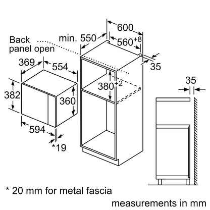 Neff HLAWD53N0B N50 Built In Microwave